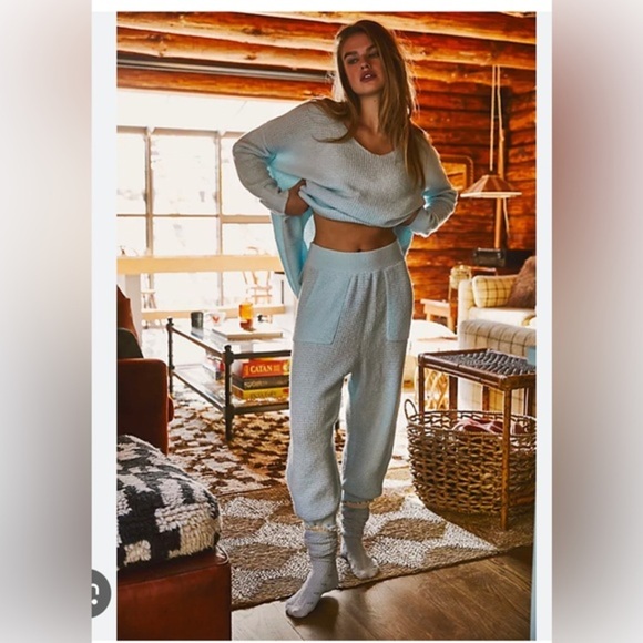 Free People Pants - Free‎ people intimately free C.O.Z.Y waffle knit fuzzy jogger Pants size L new